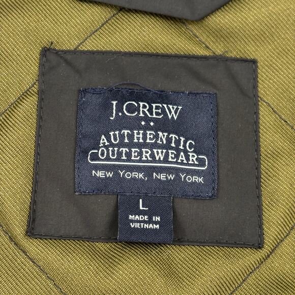J. Crew Quilted Vest Mens Size L Black Full Zip Pockets Outerwear Outdoor Layer - Picture 2 of 10